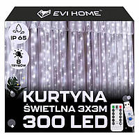 4 шт. Новорічні лампочки штора гірлянди Evi 300 LED 3x3 м світлодіод