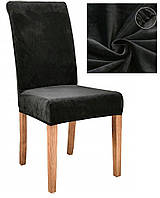 3 шт. Чохол на стілець з велюру універсальний велюровий чохол для стільця чорний