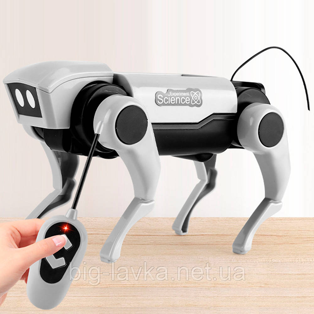 Робот-собака на радіокеруванні для самостійного складання  Сірий, фото 1
