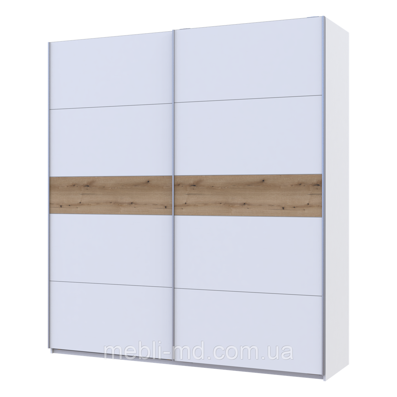 Шафа купе Doros G-Caiser Білий/Білий вставка Дуб Евок 2 ДСП /5 частин 220х60х240 (44900283), фото 1