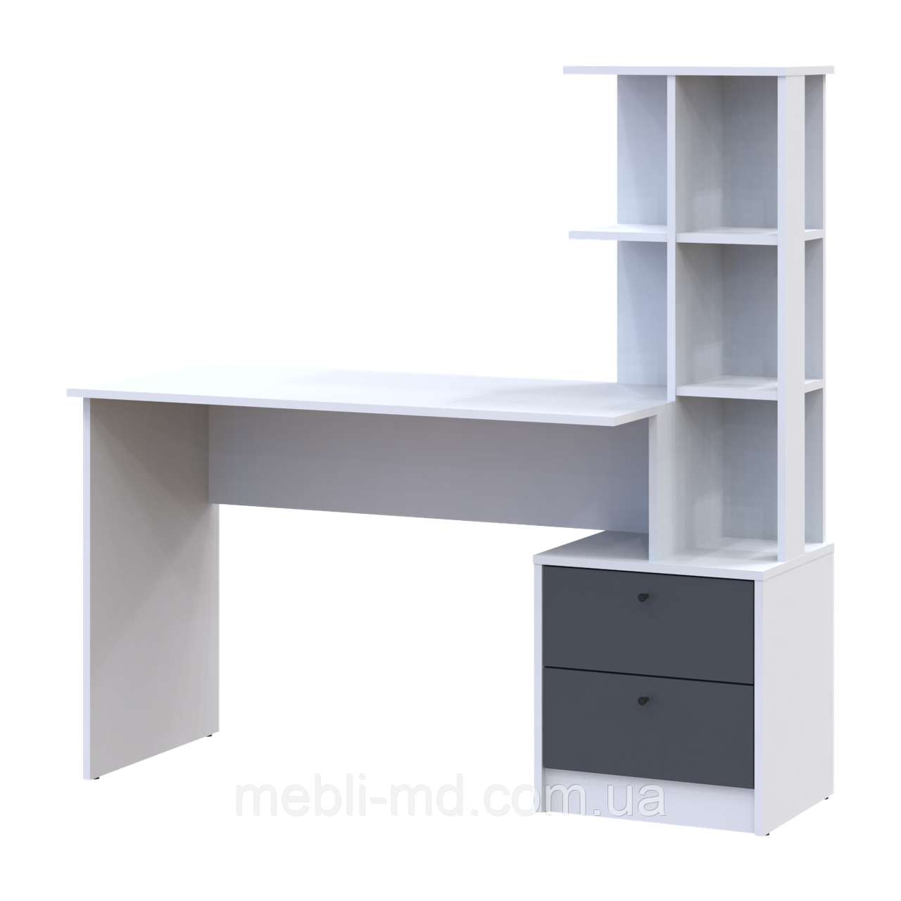Офісний стіл Doros Т7 Білий/Графіт 136х55х138 (41516058), фото 1