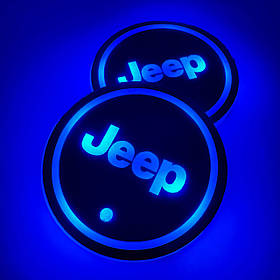 Світлодіодне інтелектуальне підсвічування підсклянника з логотипом JEEP (Джип) RGB