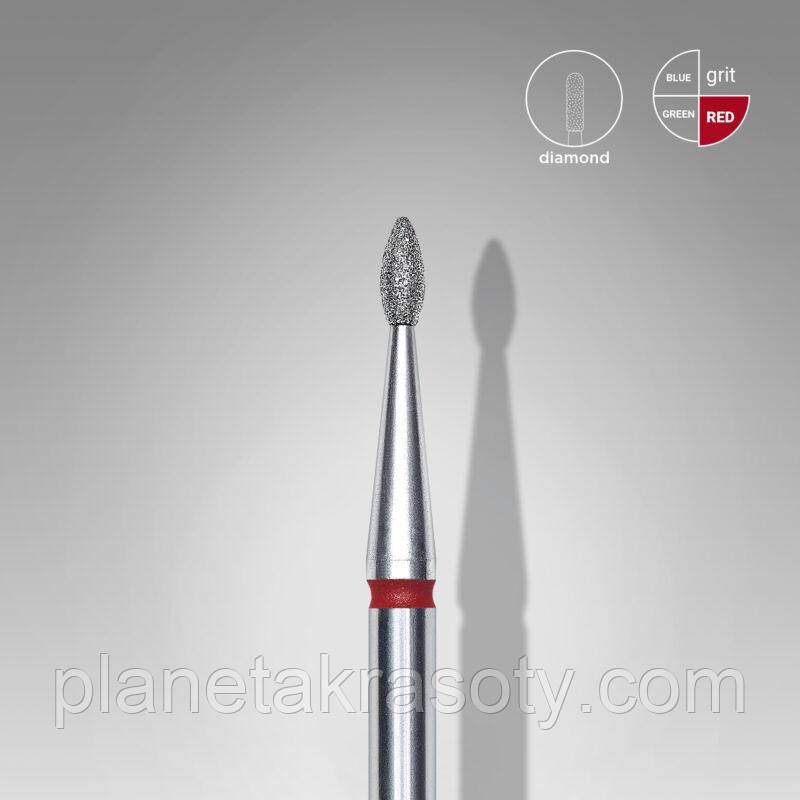 Фреза алмазна Крапля STALEKS PRO 1.6 мм червоний FA40R016/4K, фото 1