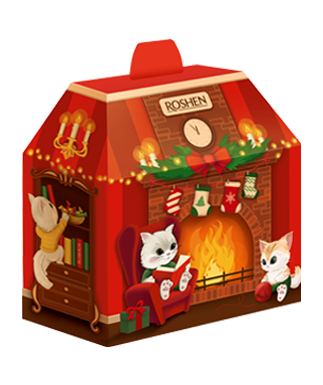 2026 Подарунок Новорічний Рошен (Roshen) №9 Новорічний камін 622г, фото 1