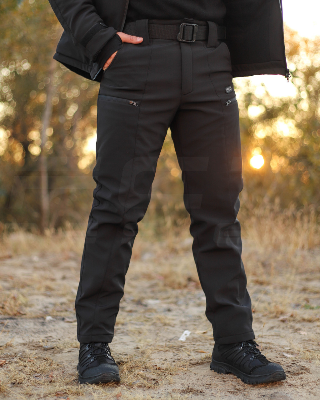 Штани зимові Софтшелл чорні