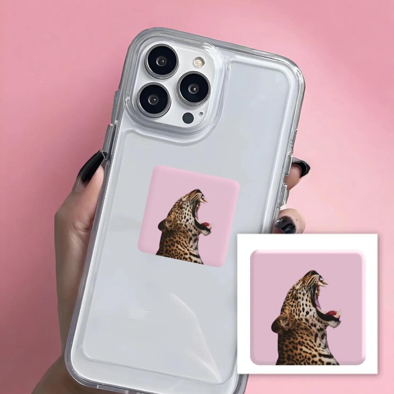 Стікер "Pink wild cat" 3D, 3,5см