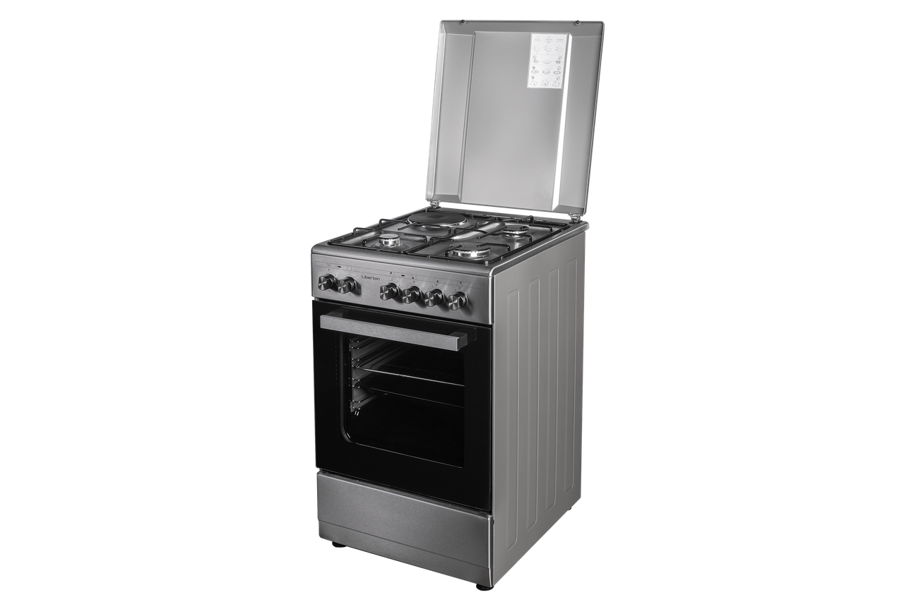 Плита комбінована LIBERTON LGC-2451X конфорок 3, електроконфорок 1, духовка електрична 52л, 2,8кВт