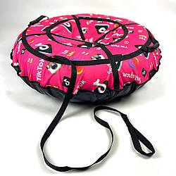 Санки-тюбінг 120 см ''Тік Ток розовий'' (Оксфорд, ПВХ) тюбинг пончик для снігу надувна ватрушка для снігу надувні санчата