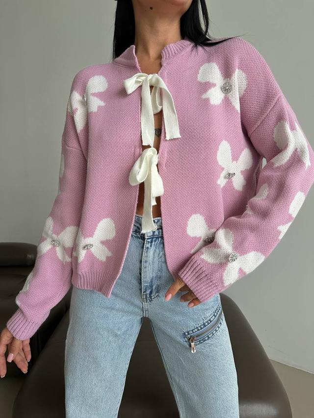 кардиган рожевий з бантиками