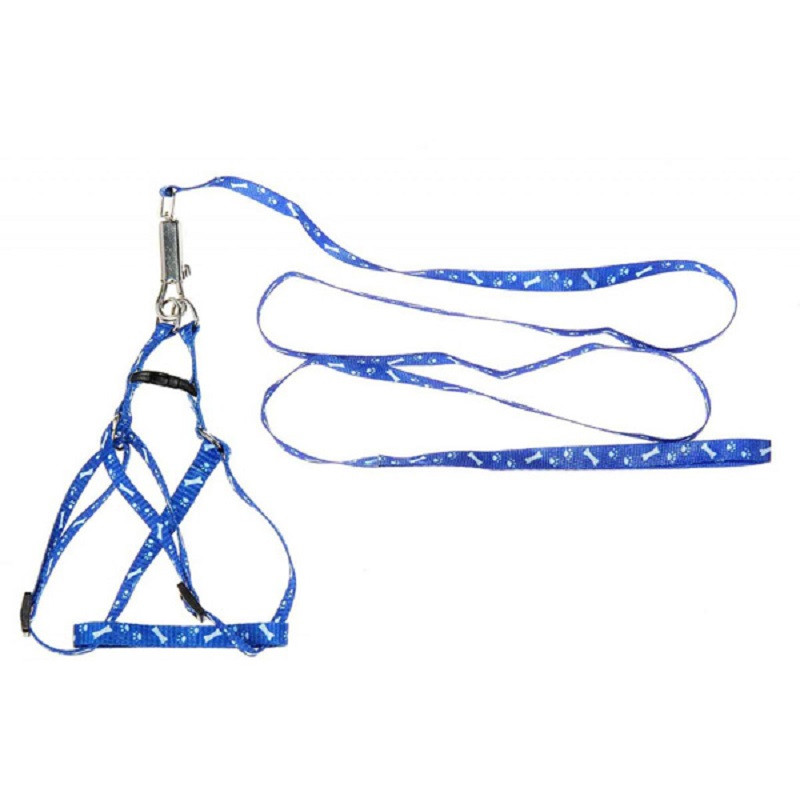 Повідець зі шлейкою матер'яний кольоровий ШК-615РУС, фото 1