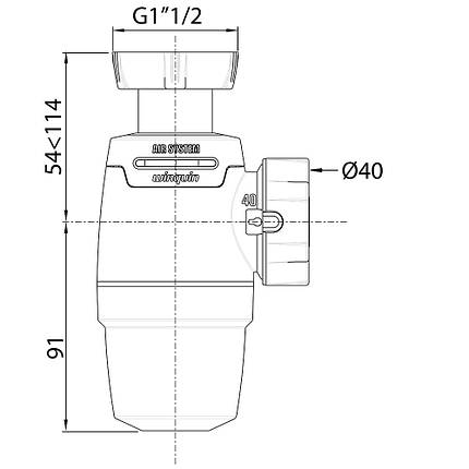 Сифон для кухонної мийки Neo Air 11⁄2" × 40 мм WIRQUIN (9542331), фото 3