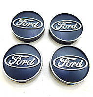 Ковпаки коліс Ford (Чорні+ Хром) 60 мм (4шт)