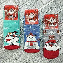 Шкарпетки дитячі середні зимові з махрою р.16-18 новорічні асорті STYLE LUXE 20037383