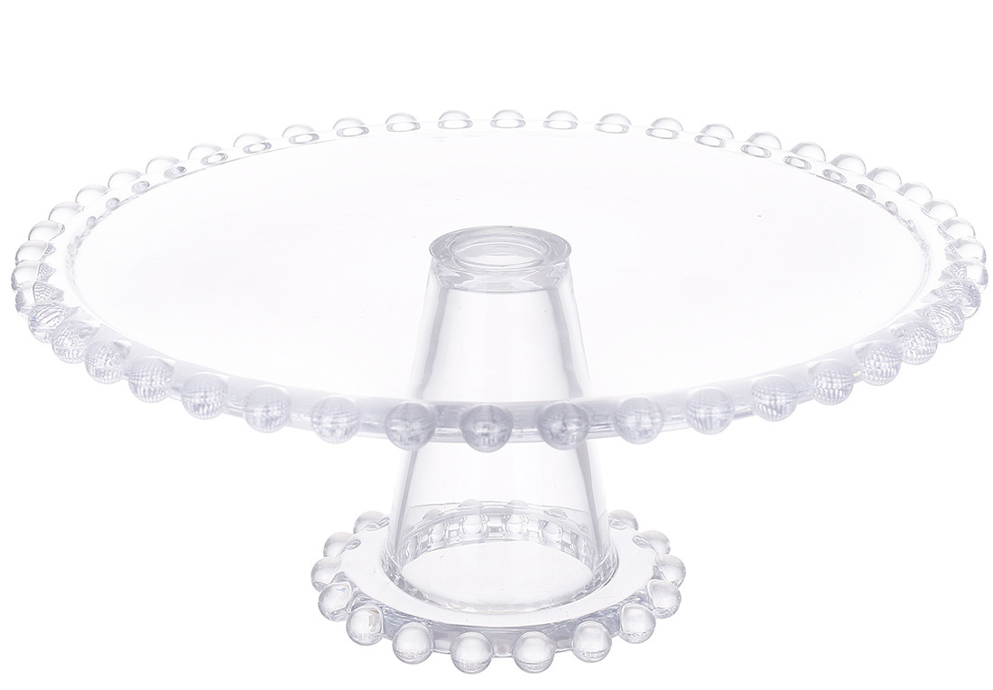 Блюдо скляне прозоре на нозі Bauble 21*11.5см 992-017