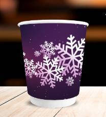 Стакан двухшаровий «Сніжинки» 175 мл (25 шт/уп.) кр ST72