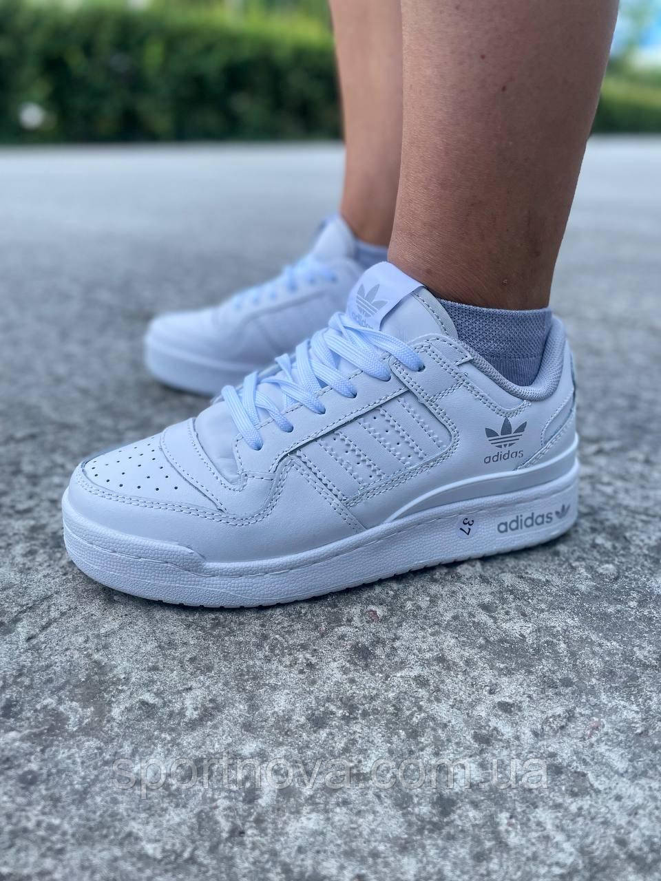 Жіночі-підліткові кросівки Adidas Forum Low із шкіра  тканини, 36-41 розмір, фото 1