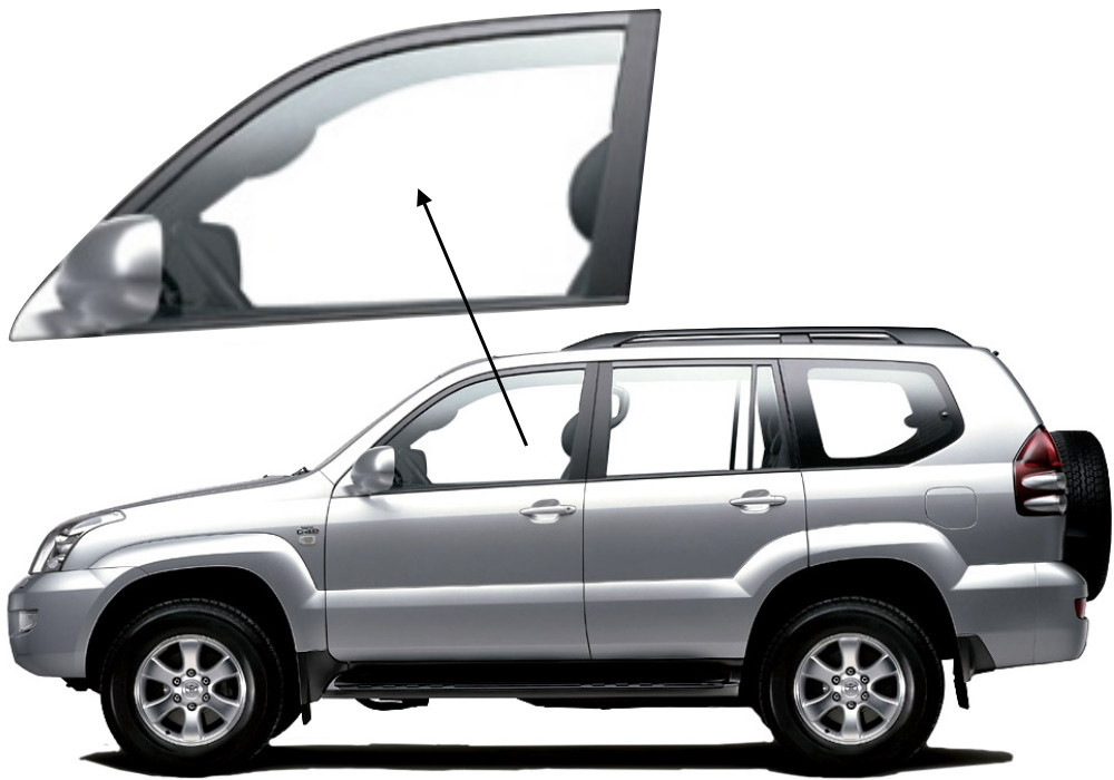 Бічне скло Toyota Land Cruiser Prado J120 2003-2009 передніх дверей ліве, фото 1