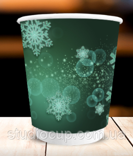 Стакан двухшаровий «Сніжинки» 275 мл (25 шт/уп.) кр 79, фото 1