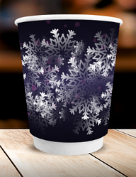 Стакан двухшаровий «Сніжинки» 400 мл (25 шт/уп.) кр ST90