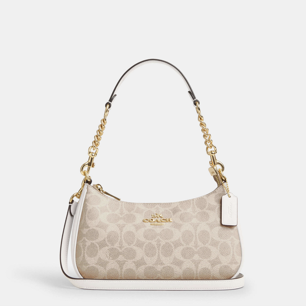 Сумка жіноча через плече Coach Teri Signature Canvas білий. (R368)