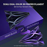 Пластик SUNLU Silk PLA+ Dual Color Black Purple, Reusable Spool v3, 1.75мм, 1кг, 205-230℃, Чорний Фіолетовий філамент для 3Д-друку, фото 7