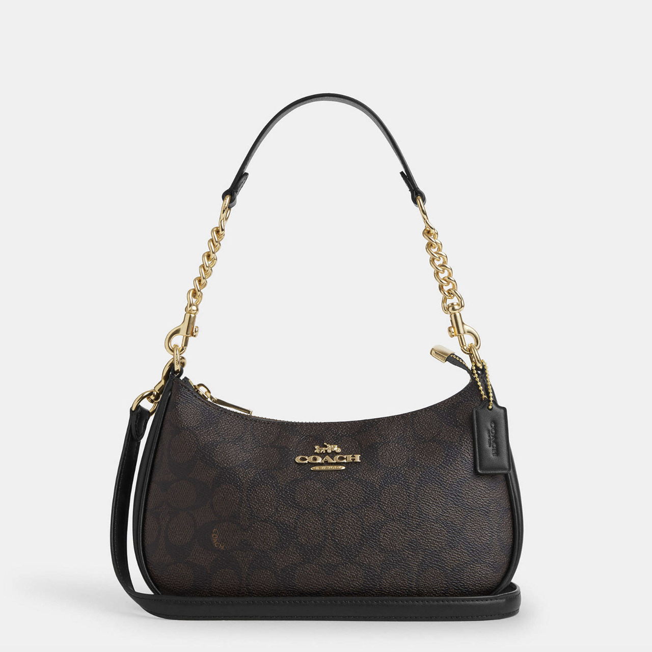 Сумка жіноча через плече Coach Teri Signature Canvas коричневий. (R367)