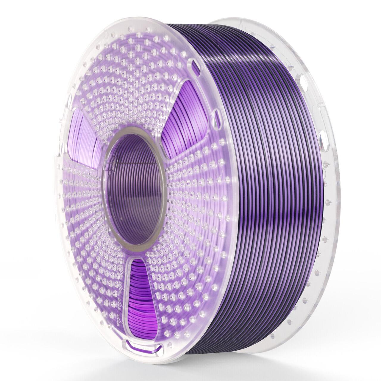 Пластик філамент SUNLU Silk PLA+ Dual Color Black Purple, Reusable Spool, 1kg