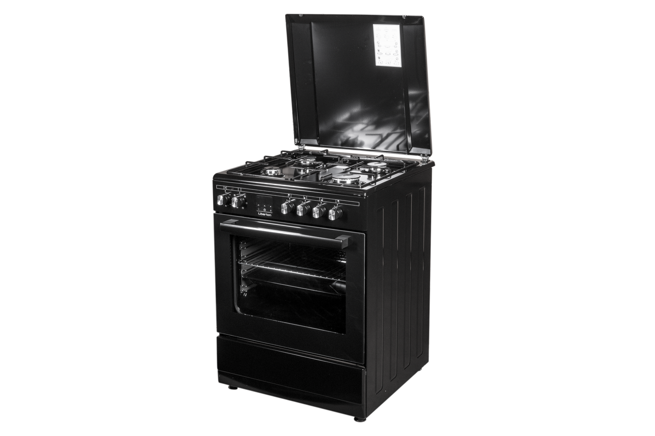 Плита комбінована LIBERTON LGC-2462B конфорок 4, духовка електрична 60л, 2,2кВт, чорний