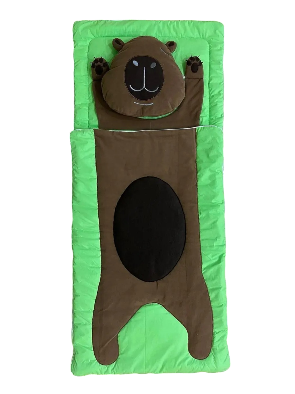 Дитячий спальний мішок із тваринами «Капібара» Зелений