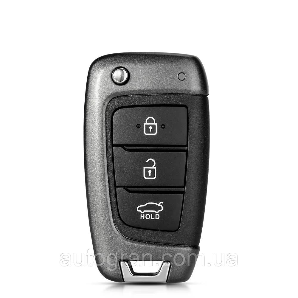 Корпус викидного ключа 3 кнопки HYUNDAI Tucson Elantra Accent Solaris Kona Verna 2017+