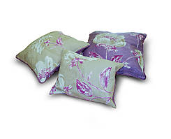 Комплект декоративних подушок Firanka Flowers 35х35см 1шт 40х40см 1шт 24х33см 1шт бузкові та бежеві (п_0223)