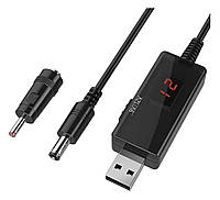 Кабель для роутера, перетворювач USB-DC 5V TO 9V/12V (1M) + перехідник 3.5 мм