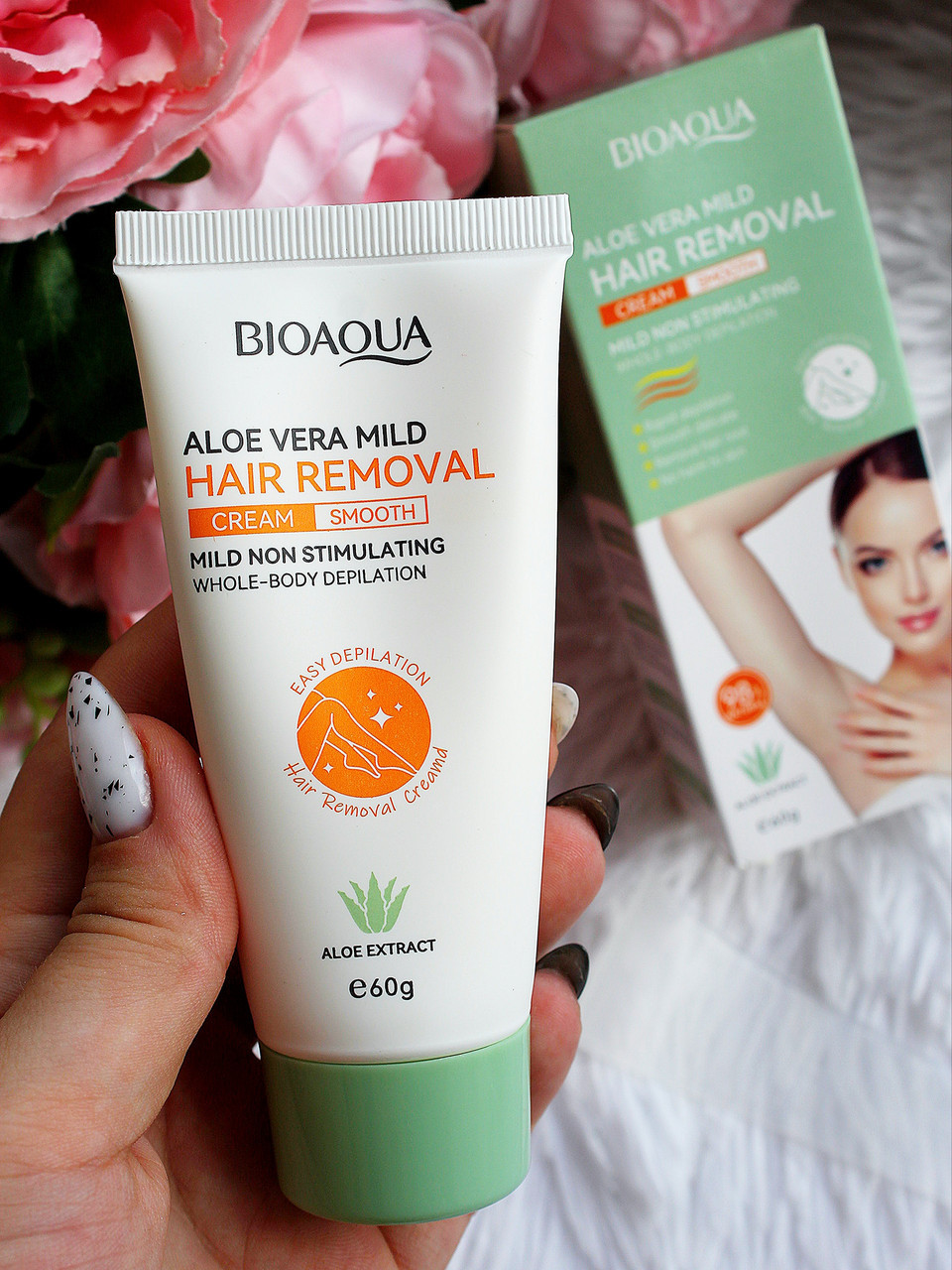 Делікатний крем для депіляції з алое вера BIOAQUA, 60 г