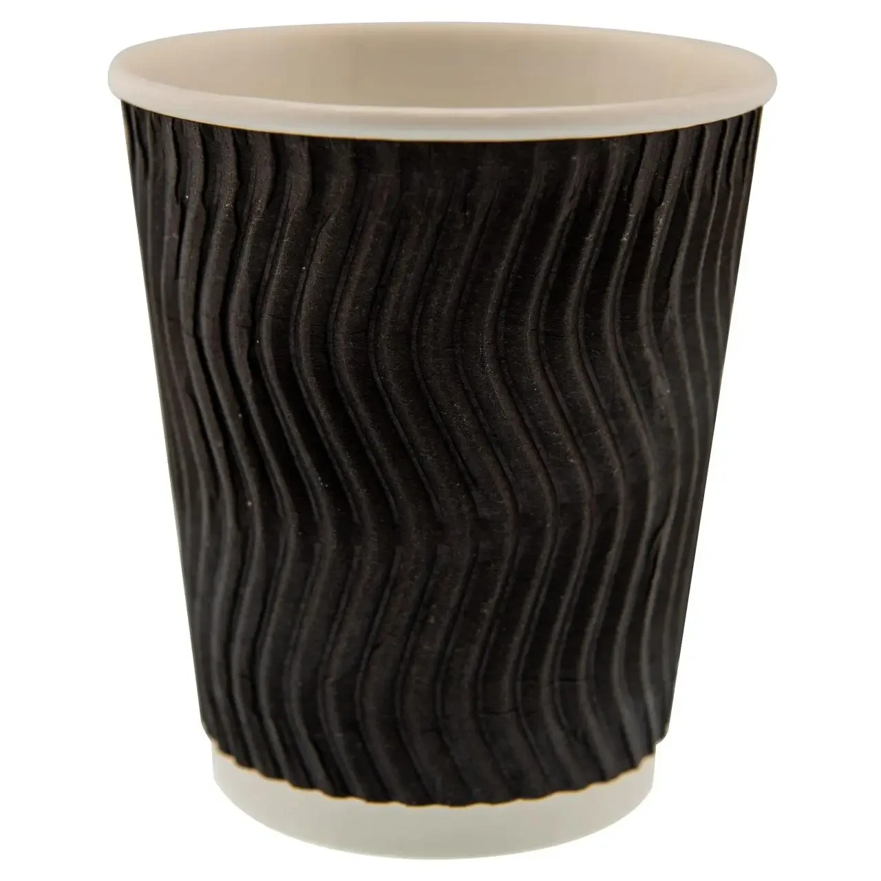 Стакан паперовий U, 110 мл, гофра чорний, 30 шт