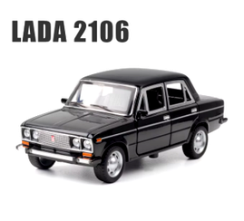 Модель LADA ВАЗ 2106 інерційна в масштабі 1:24 (чорна)