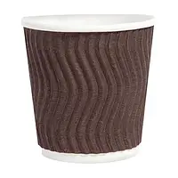 Стакан паперовий U, 110 мл, гофра бурий, 30 шт