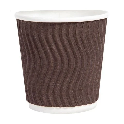 Стакан паперовий U, 175 мл, гофра бурий, 30 шт