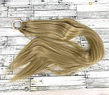 Накладний хвіст русявий прямий No24 на гумці шиньйон термосхідний рівний, фото 2
