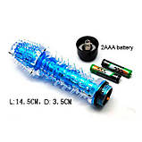 Гелевий вібратор із шипами рожевий, фото 4