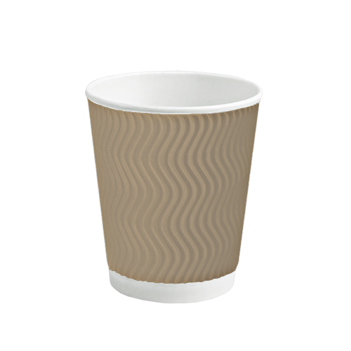 Стакан паперовий U, 110 мл, гофра коричневий, 30 шт
