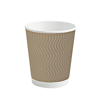 Стакан паперовий U, 110 мл, гофра коричневий, 30 шт