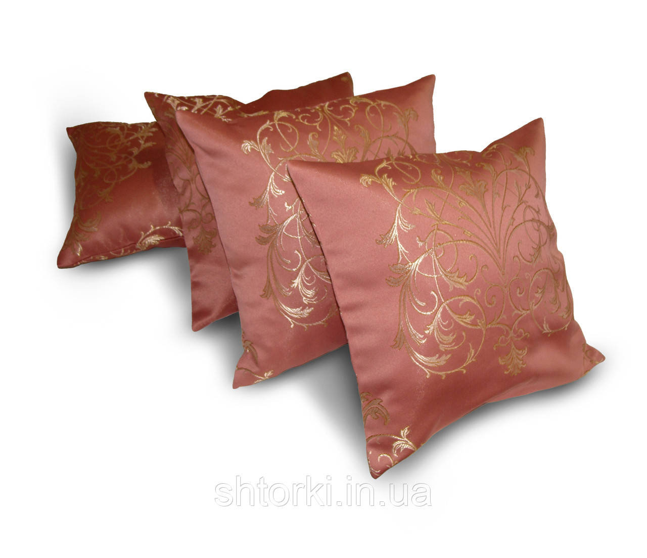 Комплект декоративних подушок Firanka Damask 35х35см 4шт рожевий (п_0226)