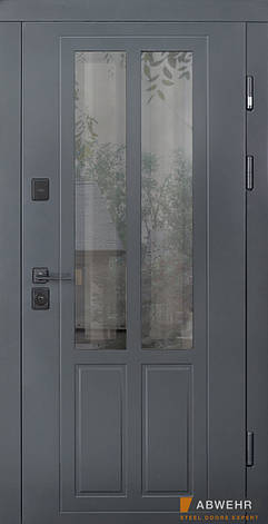 Двері вуличні, модель 552 COUNTRY NEOGLASS RAL 7021/Vinorit Біла ТЕРМОРОЗРИВ, фото 1