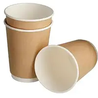 Стакан 2-шаровий, 100 мл, крафт з білим, 35 шт