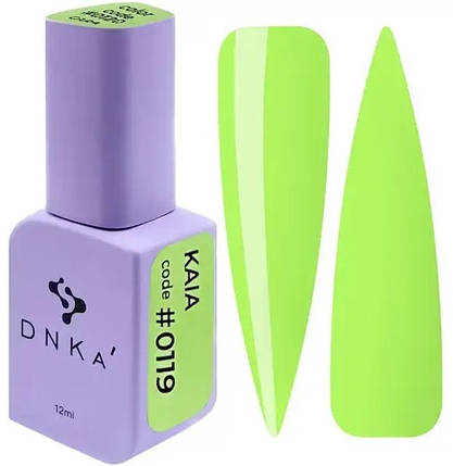 Гель-лак DNKa Polish Gel 0119 Kaia неоновий жовтий лайм 12 мл, фото 1