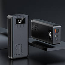 Універсальна мобільна батарея Toptec 30000mAh DC 5V/2A black, фото 6