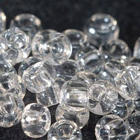 Бісер чеський Preciosa Для біжутерії прозорий 00050 калібр 4/0 Сніжно білий Упаковка 5 грам