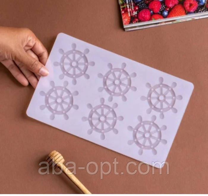 Молд силіконовий 21,5 х 13,5 см Штурвал (шт), фото 1