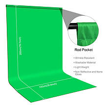 Фон студійний тканинний Puluz PU5209G green Chroma Key 1х2м, фото 3