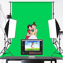 Фон студійний тканинний Puluz PU5209G green Chroma Key 1х2м, фото 4